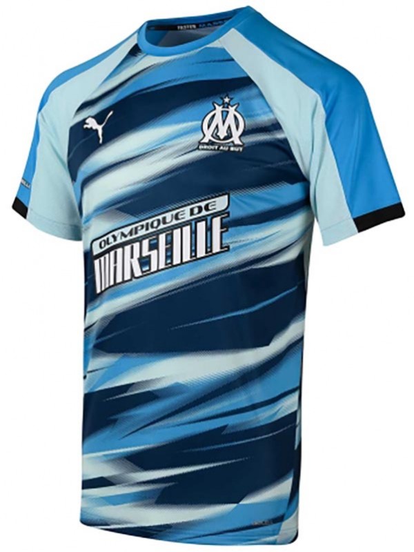 Olympique de Marseille maglia pre-partita uniforme da calcio da allenamento da uomo abbigliamento sportivo blu maglia da calcio 2025-2026